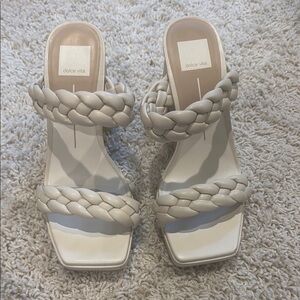 Dolce Vita Cream Quilted Sandals